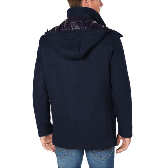 Calvin Klein Mens Wool Duffle Coat XXL Blue Heather - NWT $320 - Picture 2 of 3